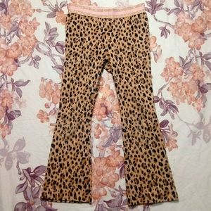 Girls Leopard Print Pants Size 5 – Pink/Gold Waistband, Great Condition